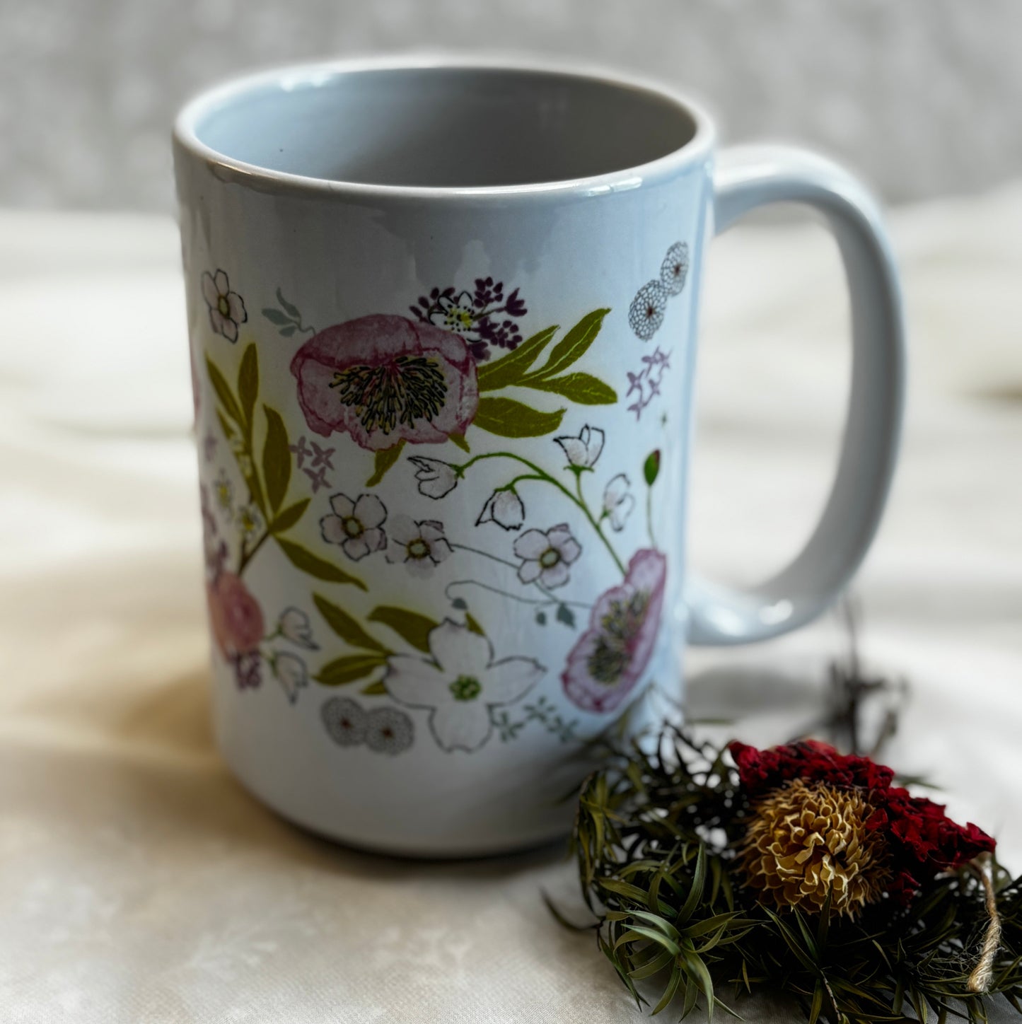 Peony Print Mug