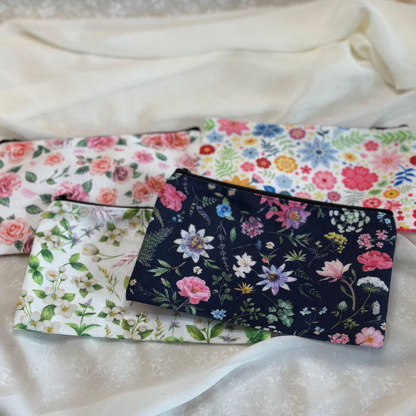 Floral Print Zipper Pouch