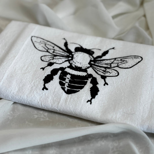 Bee Print Tea Towel