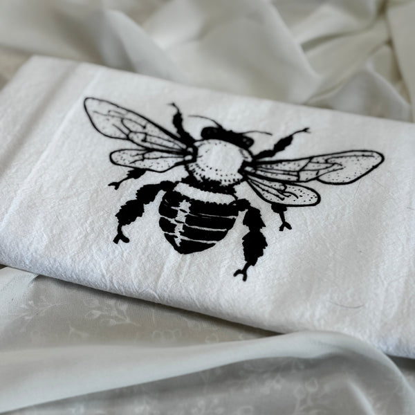 Bee Print Tea Towel