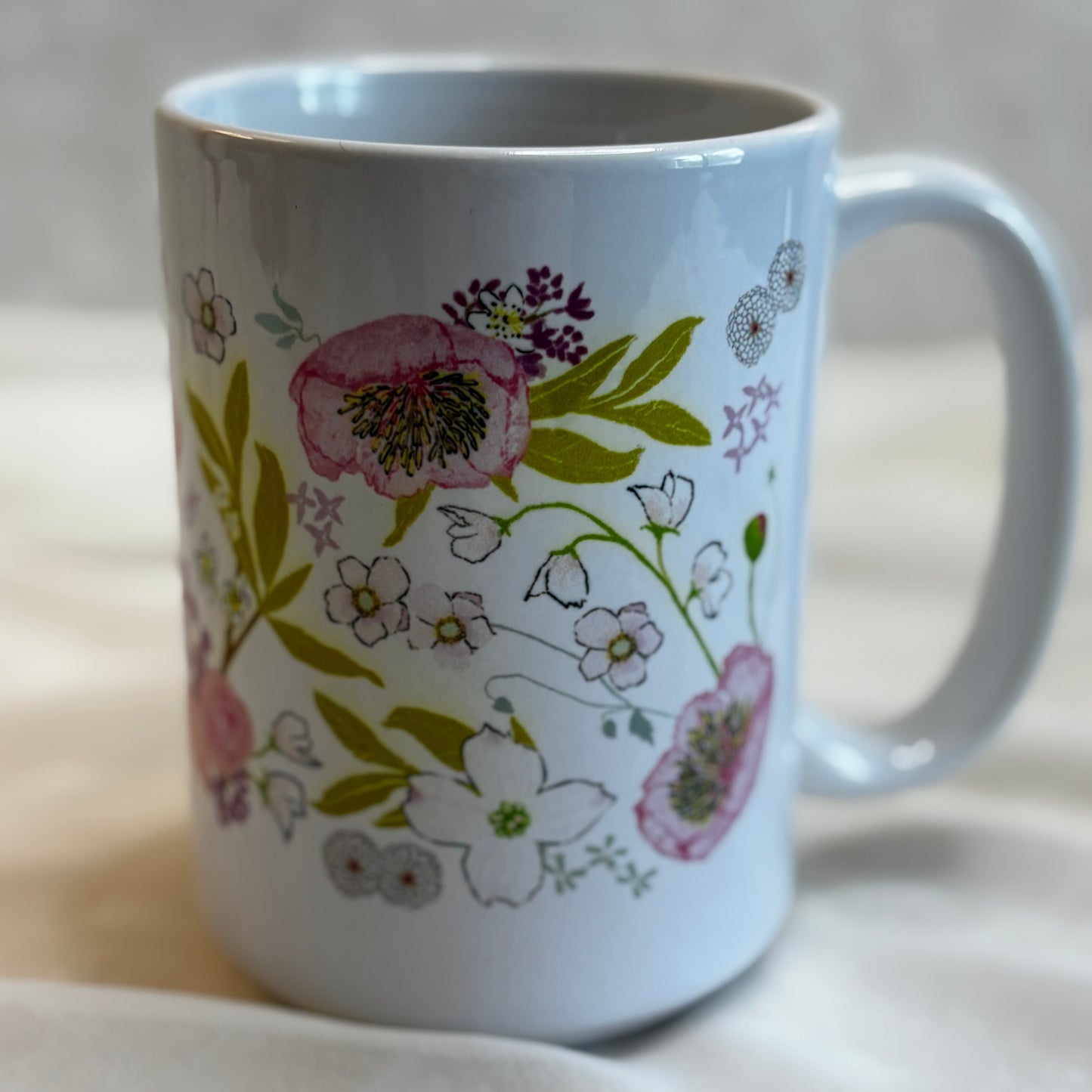 Peony Print Mug